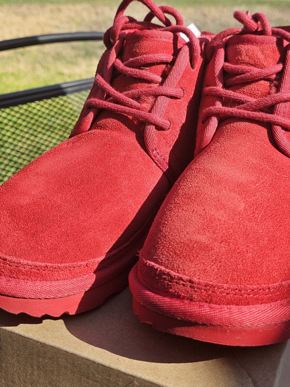 UGG Red Girl's Suede Lace-Up Boots